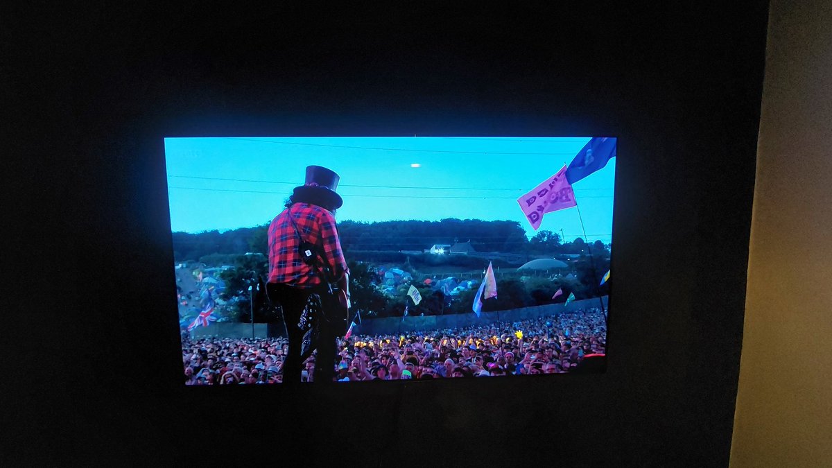 Franknixey's tweet photo. Watching @gunsnroses from the comfort of home, doing a cracking set at #glastonbury2023 #stillhaveit #Glastonbury https://t.co/n2ZNjf2hUh