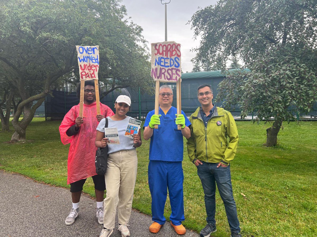 Yesterday, outside of Ford Fest, I joined a demonstration of nurses and healthcare workers who were fighting for our healthcare system and their rights.

It’s hard to enjoy free hamburgers and hotdogs when emergency rooms are still closing across the province.

#onpoli #onhealth