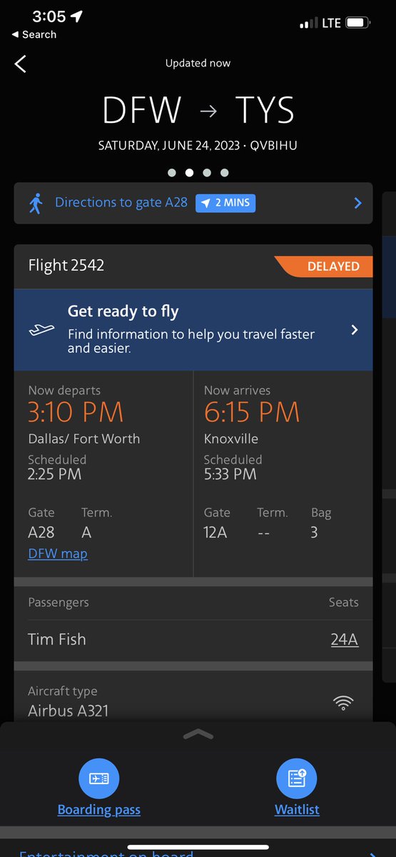 Hey ⁦<a href="/AmericanAir/">americanair</a>⁩ when you denied me access to the connection you made me late for, your excuse was that it was too late to board.  I arrived at 10:16AM for 10:21 flight.  The flight you put me on is for 3:10,  it at 3:08, folks are still coming on.  Care to explain?