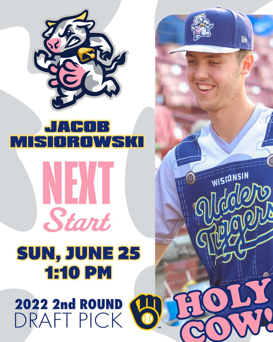 🚨 JUST IN!... @Jmisiorowski9 will make his second home start tomorrow. 🙌

Earlier this week, Misiorowski recorded 5 pitches over 100 mph. 🔥 Don't miss your chance to see this flamethrowing pitcher here in Appleton. #tratnation #uddertuggers

🎟️ Tickets: bit.ly/3mYuzeb