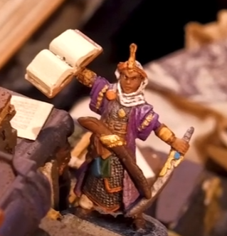 ConnorJPSmith's tweet photo. I'm sure I am not the first to notice as I am way behind, but thought I recognized the mini for Scheherazade in  @dimension20show #Neverafter @RichardHPerry and was happy to confirm keen eye for minis @paizo #pathfinder2e https://t.co/ErFXYKo5jo