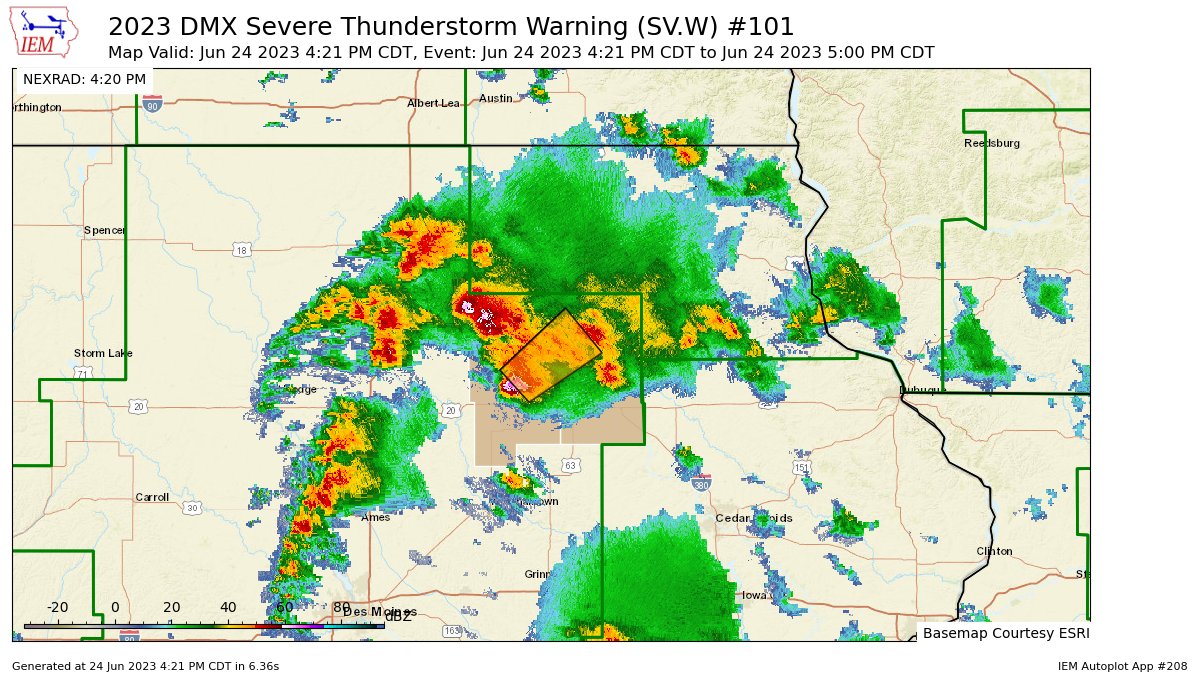 Trey Fulbright KCCI on Twitter "DMX issues Severe Thunderstorm Warning