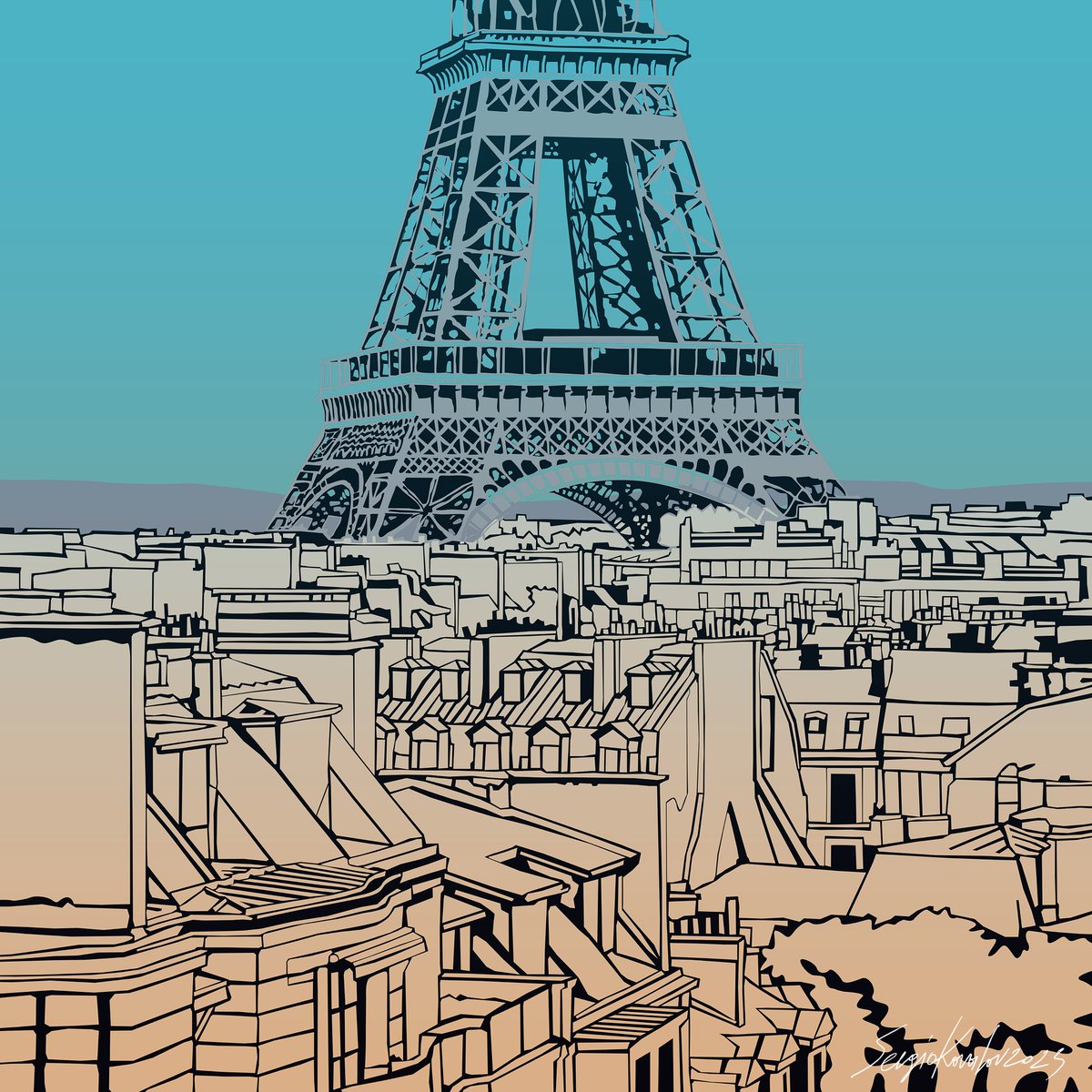 Graphic Tower
#illustration #GraphicDesign #architecture #Digital #digitalart #art #artist #architecture #ukraine #painter #Ukrainian #Paris #France #vectorart #vector #EiffelTower