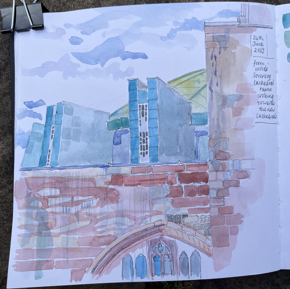 #drawing 3976 at the UK #urbansketchers national event in #Coventry #thedailysketch #adrawingaday @CovCathedral @The_Herbert