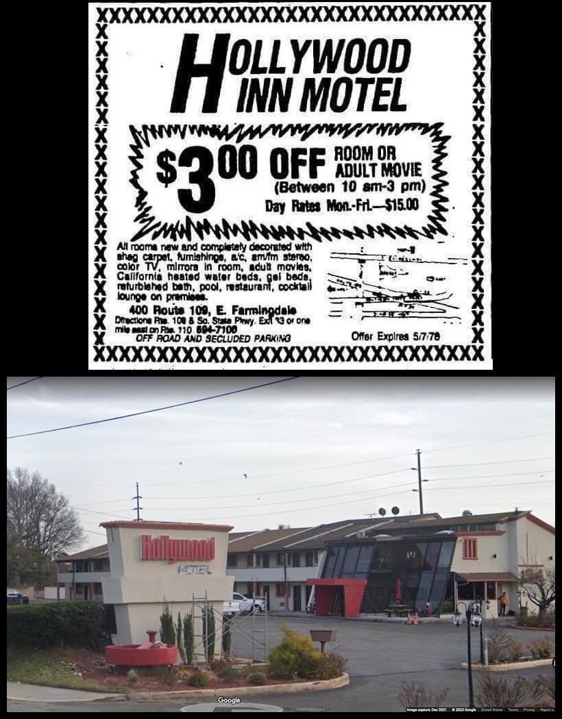 Long Island on Twitter "Farmingdale Hollywood Inn Motel ad from the 1970s show it to be a