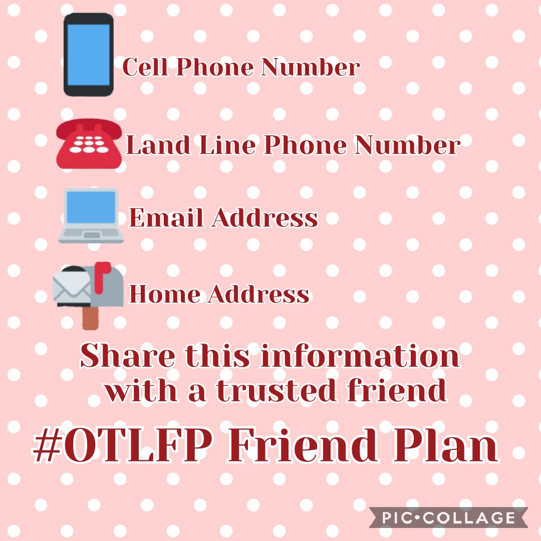 #OTLFP 
Be sure to share all your contact info with One True Loyal Friend who can reach you if needed. It's never been more important now that we are all going thru a worldwide pandemic 📱☎️💻📬