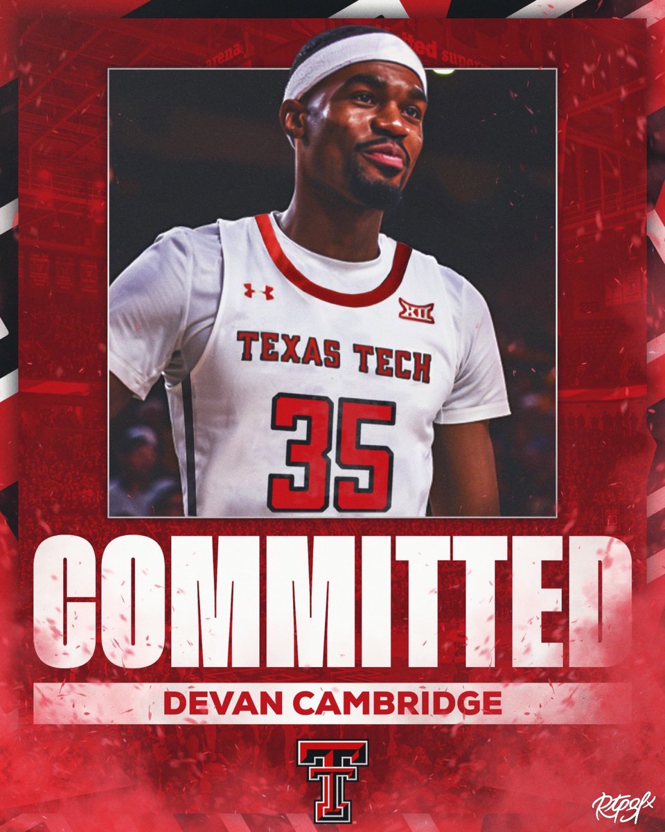 Arizona State guard Devan Cambridge has transferred to Texas Tech! #WreckEm #GunsUp!

📸 @rtpgfx @CobyMoteDesigns