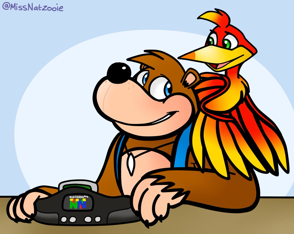 Banjo & Kazooie are celebrating the (belated) anniversary of their home console, the Nintendo 64! #BanjoKazooie