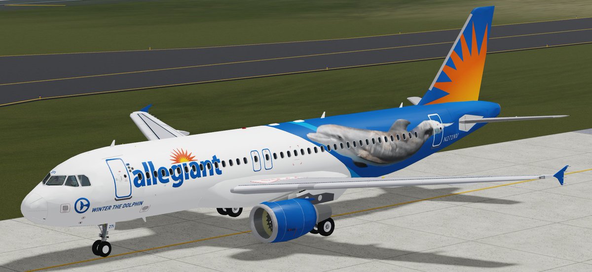 AAY_RBX's tweet photo. Winter the dolphin! 🐬

Welcome Winter the dolphin N271NV to our fleet.
#Roblox #Roaviation https://t.co/pGvdD5JPz7