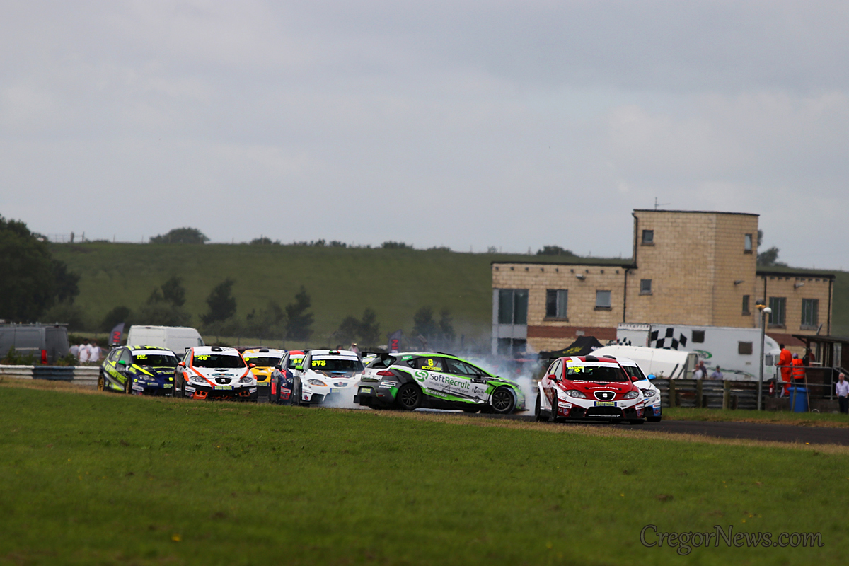 CregorNews's tweet photo. Things getting sideways at the start of @SEAT_Supercup today @KirkistownTrack
#CarefulNow #msirl https://t.co/06Og7RkZno