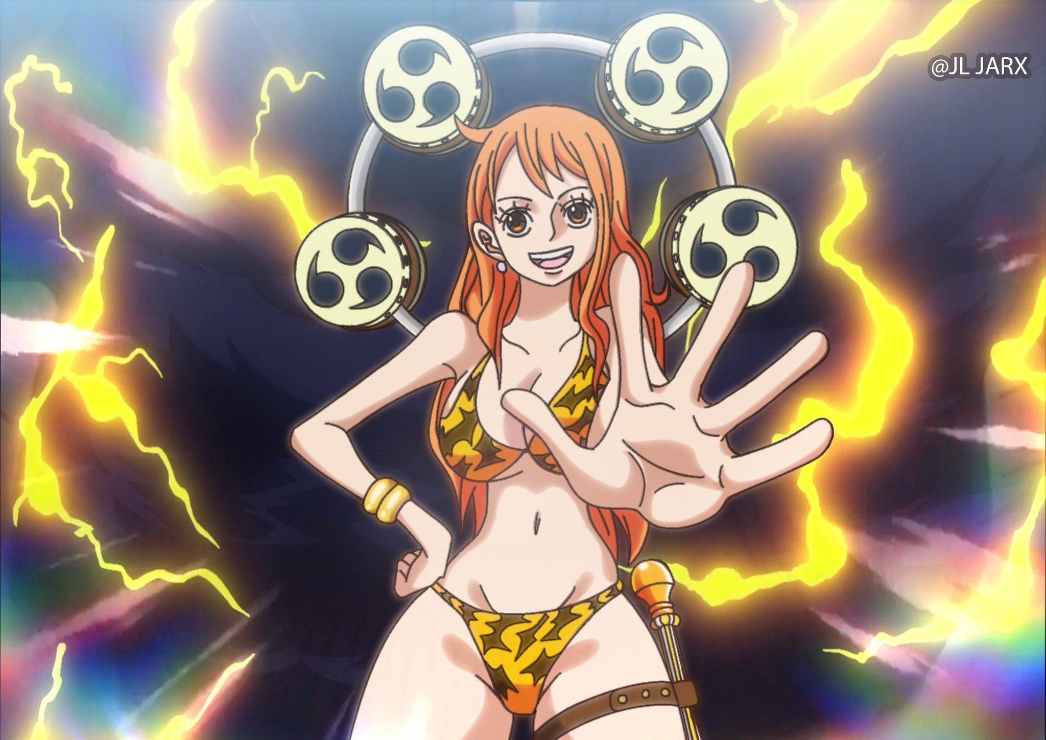 Miel The Mouse on X: Nami with the Goro Goro no mi! (Enel's