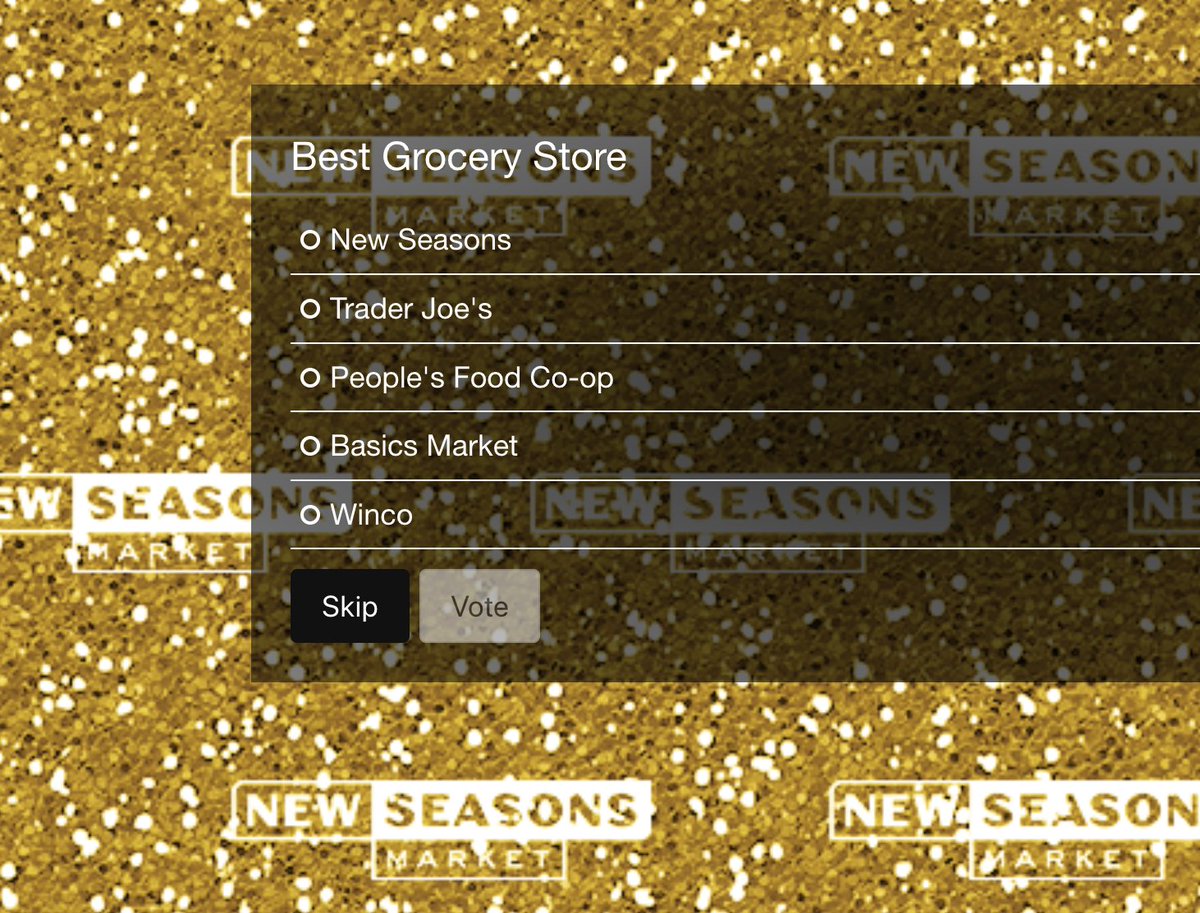 📣 Guess what! People’s Food Co-op is a finalist for Best Grocery Store in Willamette Week’s Best of Portland poll!  📣 

We are competing exclusively against big box stores. Please vote for People’s and spread the word. The last day to vote is June 30th!