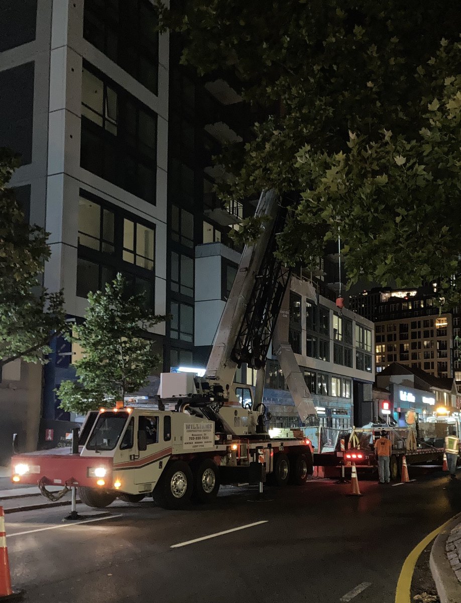 Southbound MD-355 Wisconsin Avenue between Bethesda Avenue & Stanford St, Crane Work (at 7000 Wisconsin/The Camille). Left lane gets by, with intermittent stoppages of all SB traffic. Closure once again permitted until 8AM Sunday. #MDTraffic #DCTraffic @WTOPTraffic @TheMoCoShow