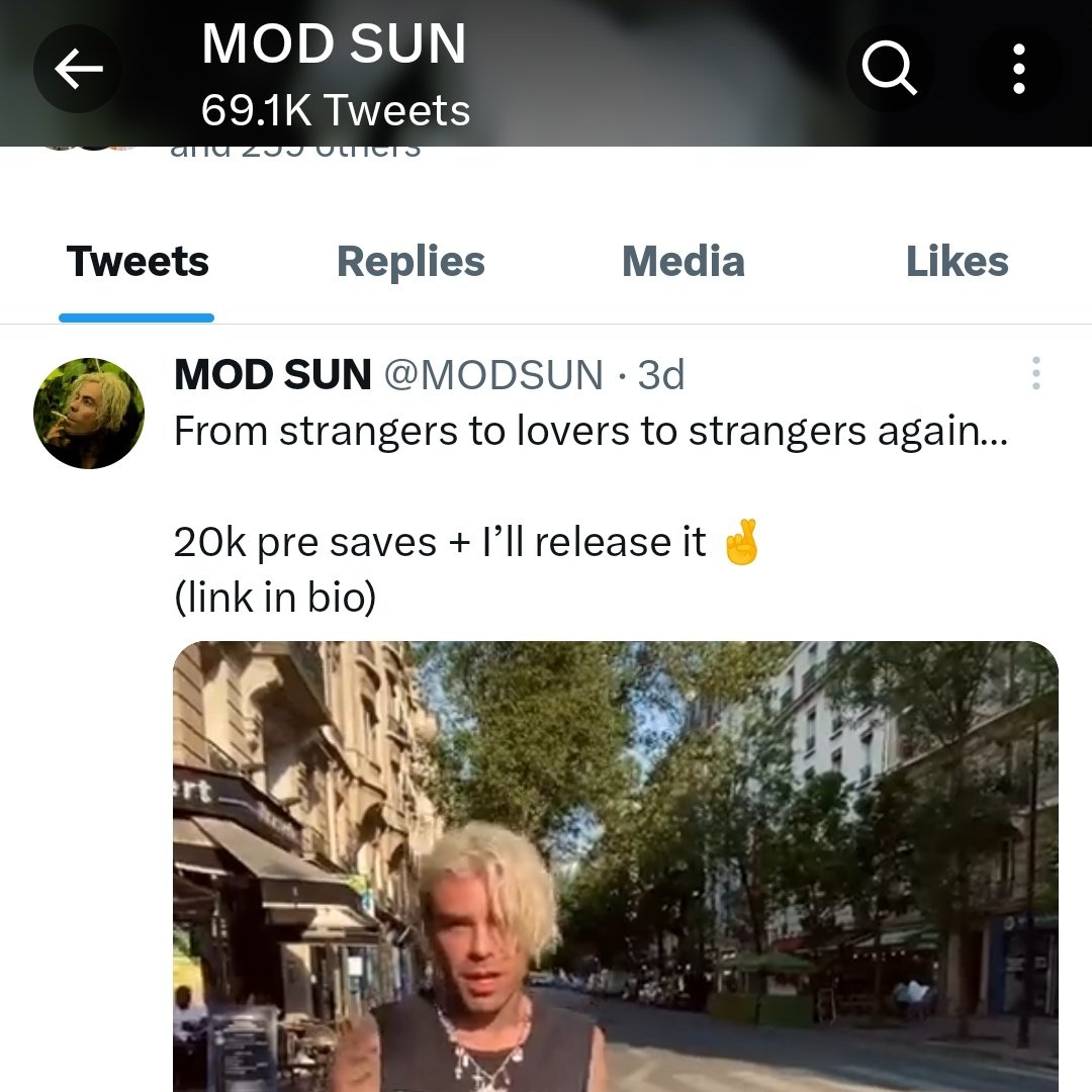 Mod Sun unpinned GSTT album tweet