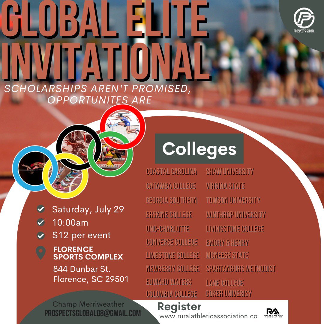Registration for the Global Elite Invitational is now open! Share this post with your friends and family so they can also register and join in on the fun. We can't wait to see you all at the track! #GlobalEliteInvitational #TrackMeet #RegistrationOpen #Sportsmanship #Athletes