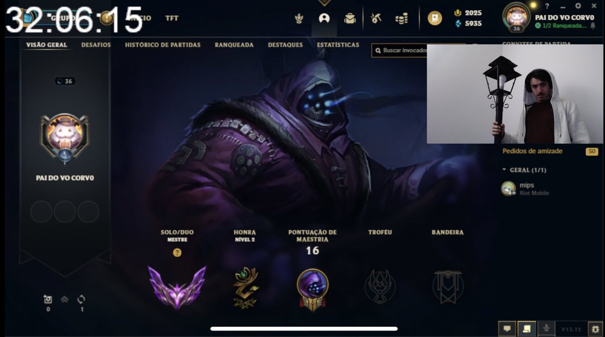 nicklinkk's tweet image. unranked ao mestre sem dormir - 32 horas.