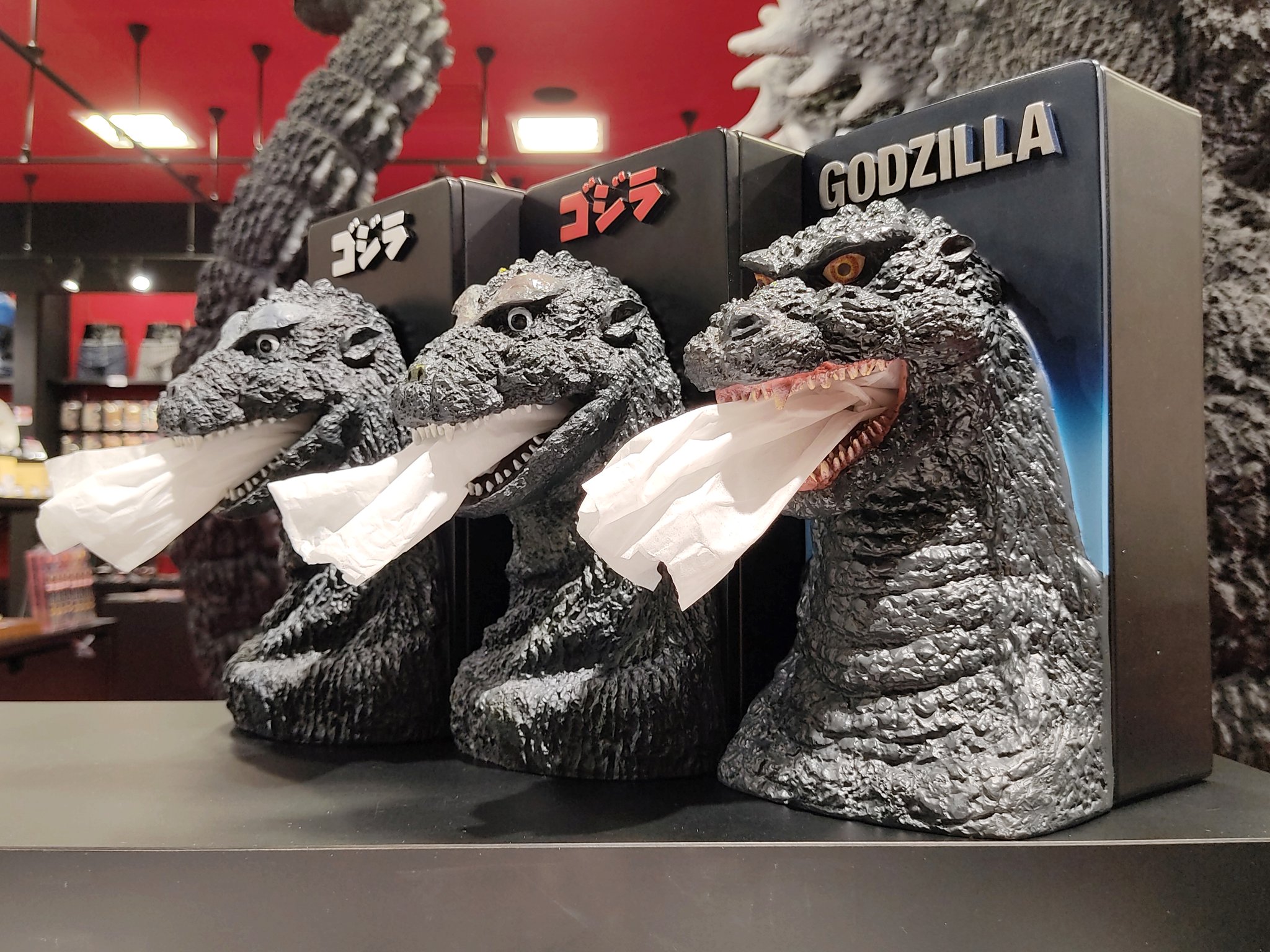 ゴジラ BOXティッシュケース 初代ゴジラ 平成ゴジラ BOXティッシュ