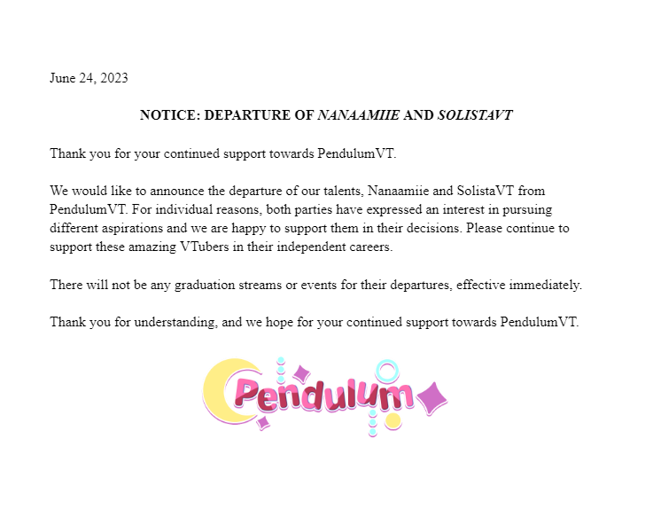 PendulumVT's tweet image. 💫 DEPARTURE ANNOUNCEMENT 💫