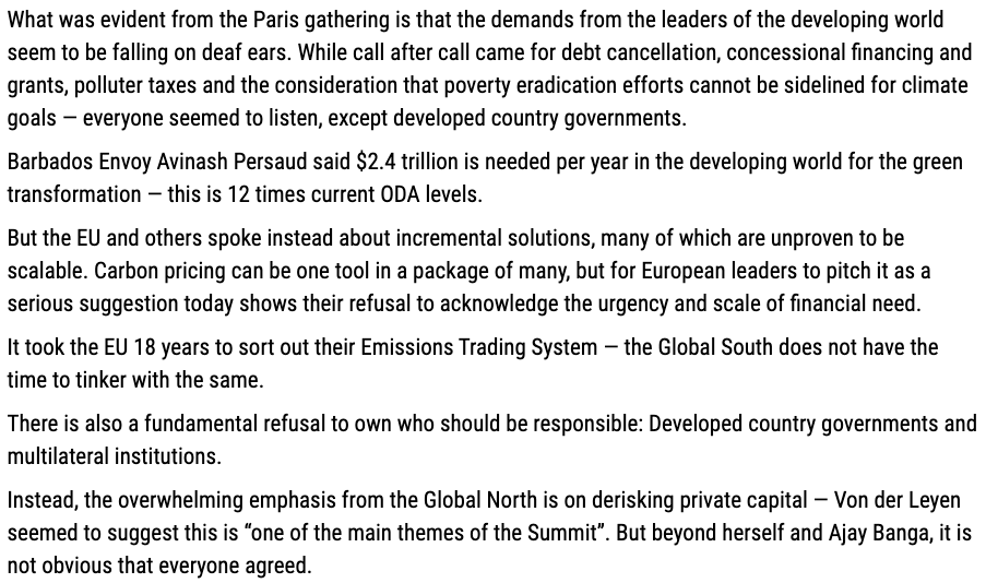 Straight critique of the Paris summit #GlobalFinancingPact