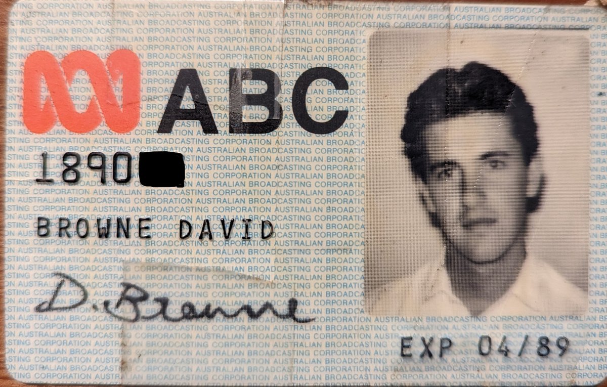Found my very first ever work ID. I used to be proud of my association with the #ABC Now I despair at what it's become. That's one thing, the other is I showed my 17yo daughter who said Aw, you look like Jim from the office ... #auspol #exabcstaff #savetheABC #legacymedia #workID