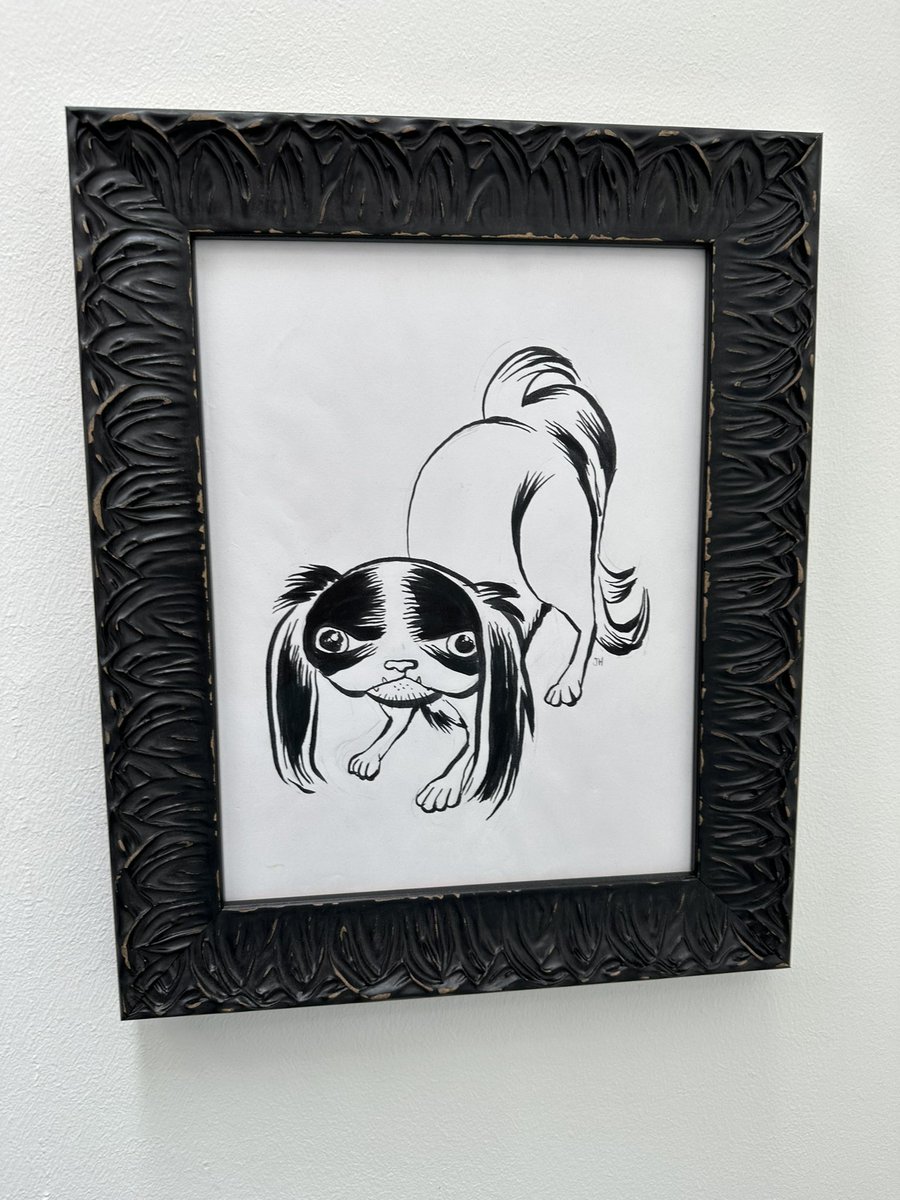 CaroltheDog's tweet photo. “Finally framed Jeff Heerman’s ink Carol drawing!” https://t.co/bmA8RvOJNL