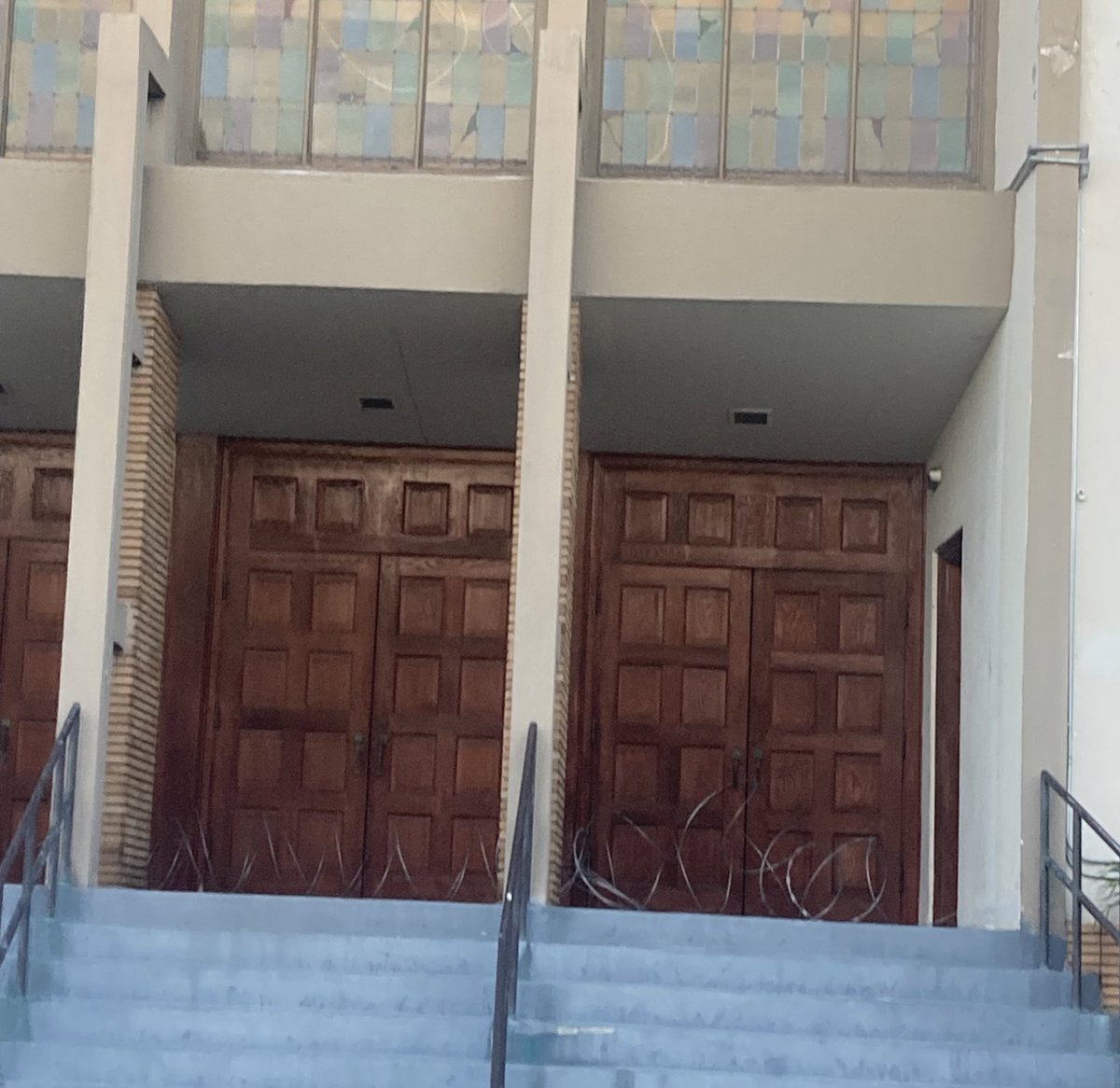 In LA there’s a church where they lay razor wire across the stoop to keep the homeless people away. Just like Jesus says.