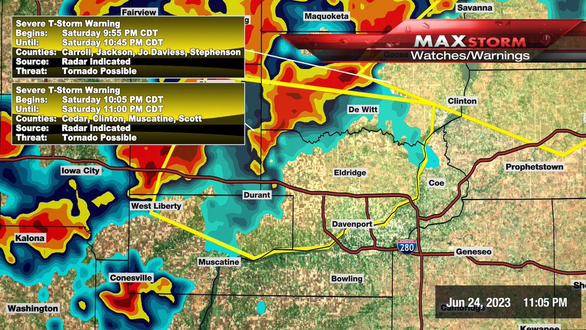 A  == Severe Thunderstorm Warning == IS IN EFFECT FOR Scott, Muscatine, Cedar, Clinton UNTIL 6/24 11:00PM CDT #wxbot