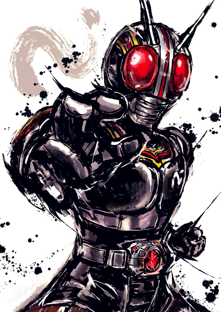 「僕の書いた仮面ライダー絵見て」|弘樹のイラスト