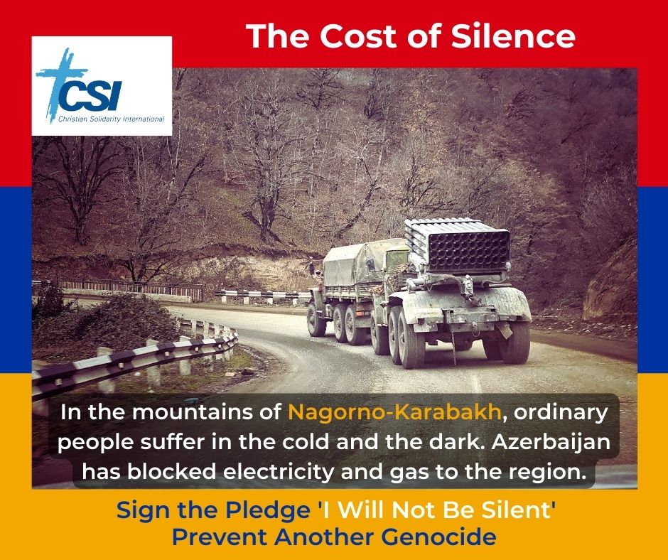 In the mountains of Nagorno-Karabakh, ordinary people suffer in the cold and the dark. Azerbaijan has blocked electricity and gas to the region. Show solidarity by signing the pledge ‘I Won't Be Silent.’ linktr.ee/csi_humanrights
#SaveKarabakh #ArtsakhBlockade #IWillNotBeSilent