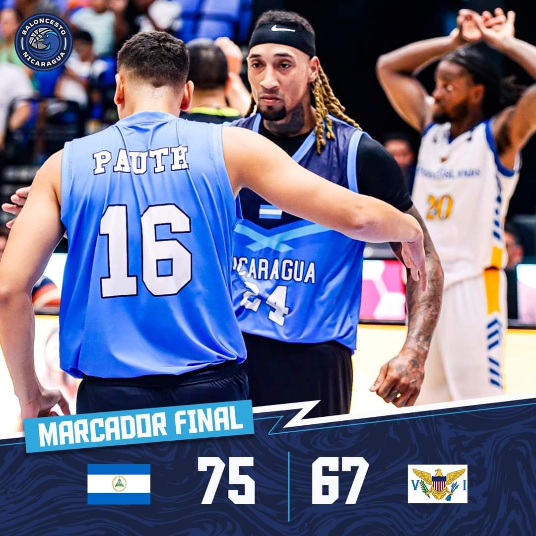 #Nicaragua derrota a Islas Vírgenes con marcador de 75 a 67 y avanza a la siguiente ronda rumbo a la #AmeriCup 2025.

Nicaragua se sitúa entre los mejores 16 equipos de Iberoamérica 🎉🎉🎉💪💪🏀🏀