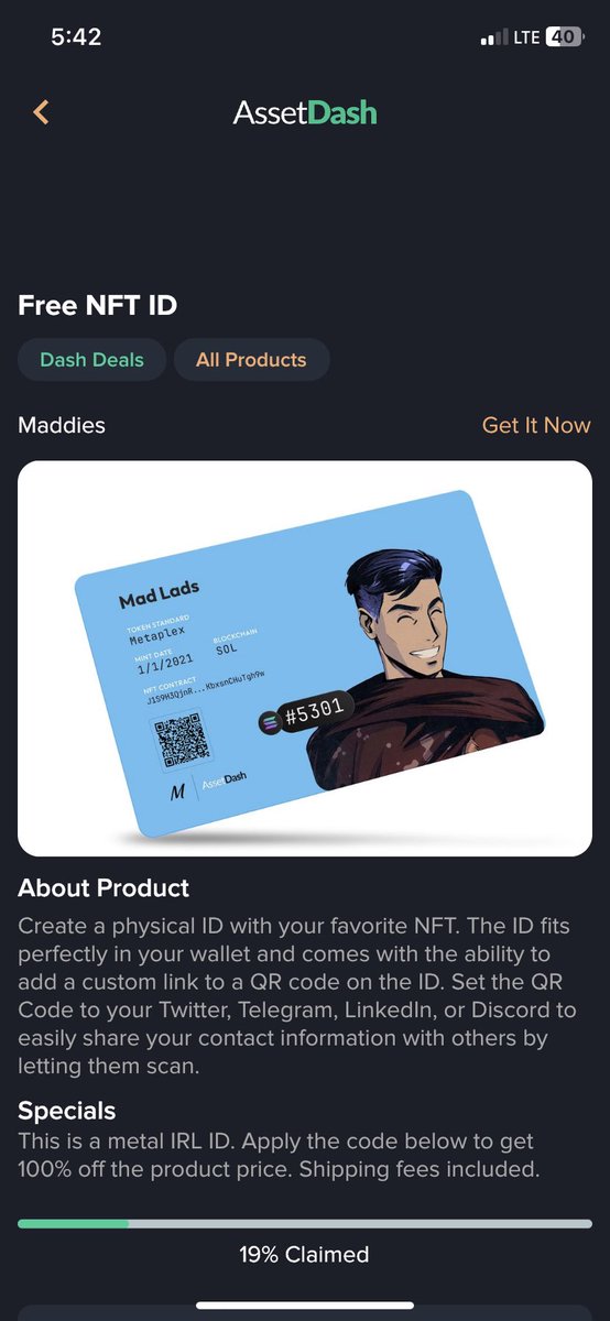 dramatic_sin's tweet photo. This little “FREE” nft card is cool and all but 15$ for shipping on something that can be mailed with a postage stamp?!  I was about to order one but I don’t think it’s worth that to me. Couldn’t imagine paying 35$ for this without the code. https://t.co/1cQBTjLSZI