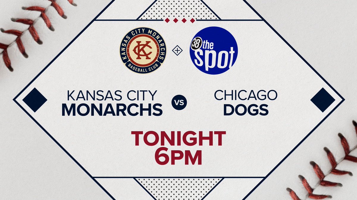 Tune in TONIGHT to watch our @kscitymonarchs take on the Chicago Dogs! The action starts at 6pm right here on 38 the Spot!!