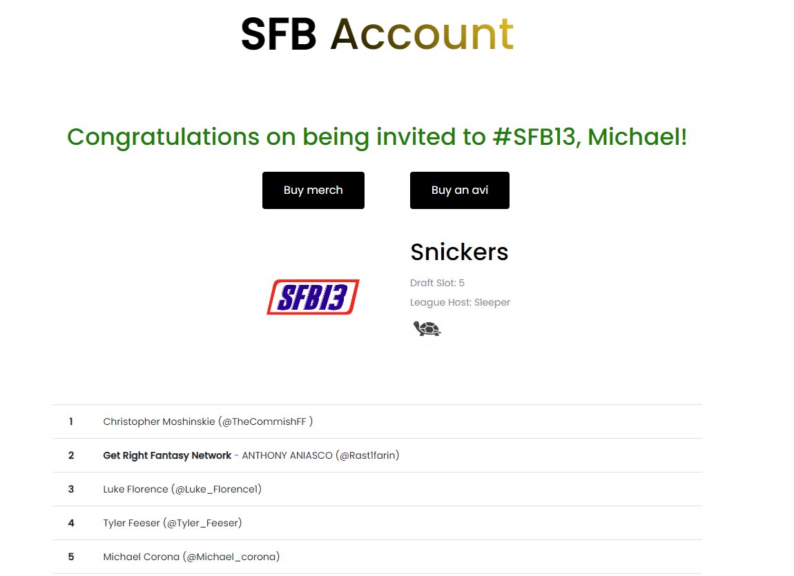 Got the invite this morning to #SFB13 and I am still in shock. LFG! Love this community and ready to compete.