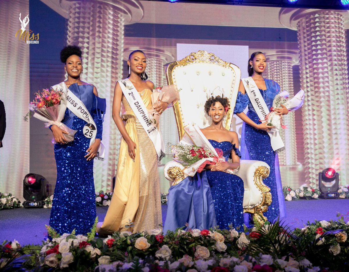 Mesdames et Messieurs,
Voici la Miss Burundi 2023 Lellie Carelle NDAYIZEYE, ses dauphines et la Miss Popularity.

#missburundi 
#missburundi2023 
#Burundi