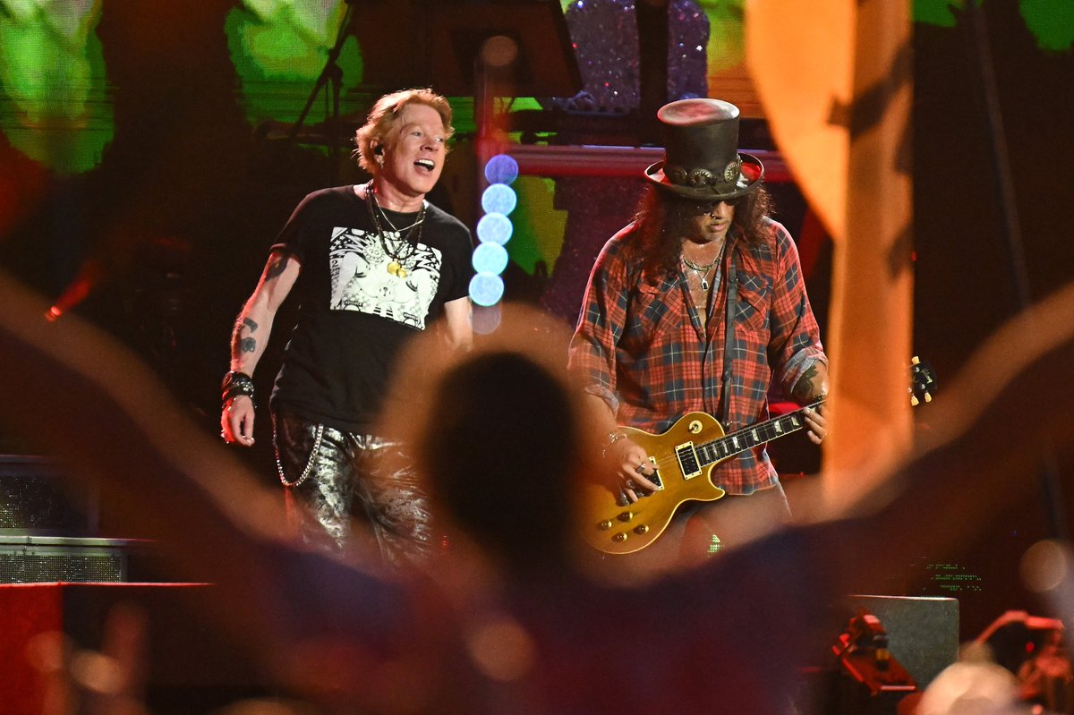 TheAFDPodcast's tweet photo. Great show from #GunsNRoses at #Glastonbury2023.

(Photos by Leon Neal/Getty Images) #glastonbury https://t.co/J3Rcok8RMH