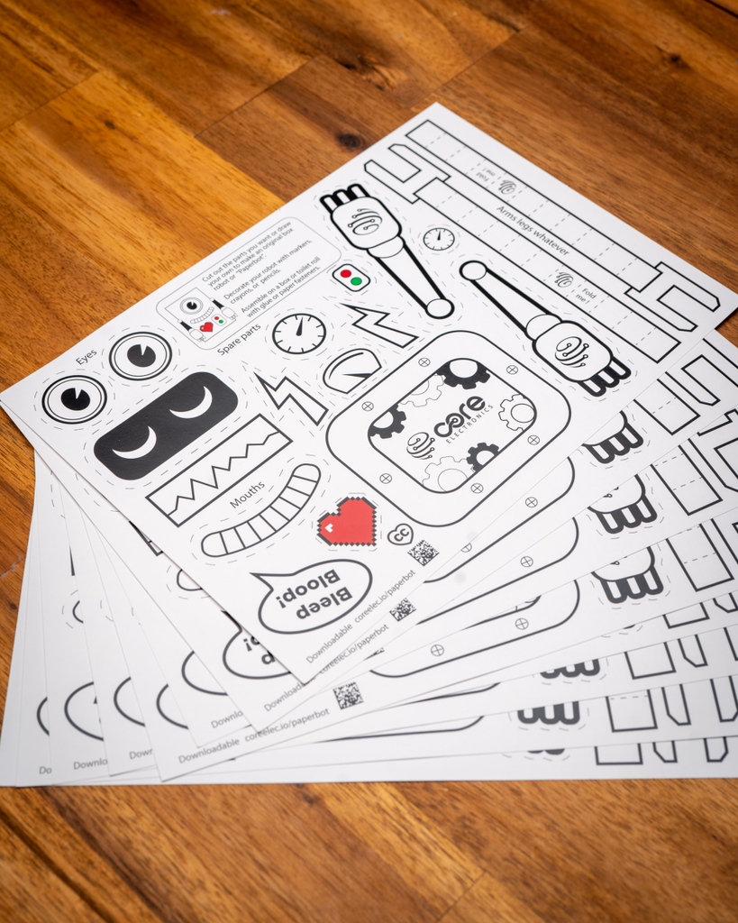 CoreElecAU's tweet image. Turn your next #CoreElectronics order box (or anything else you&apos;d like) into a friendly #automaton with our latest in box goodie. Cut out and attach your favourite components to build a #robot pal. If you can&apos;t wait for your next order, print some at home!
coreelec.io/r0