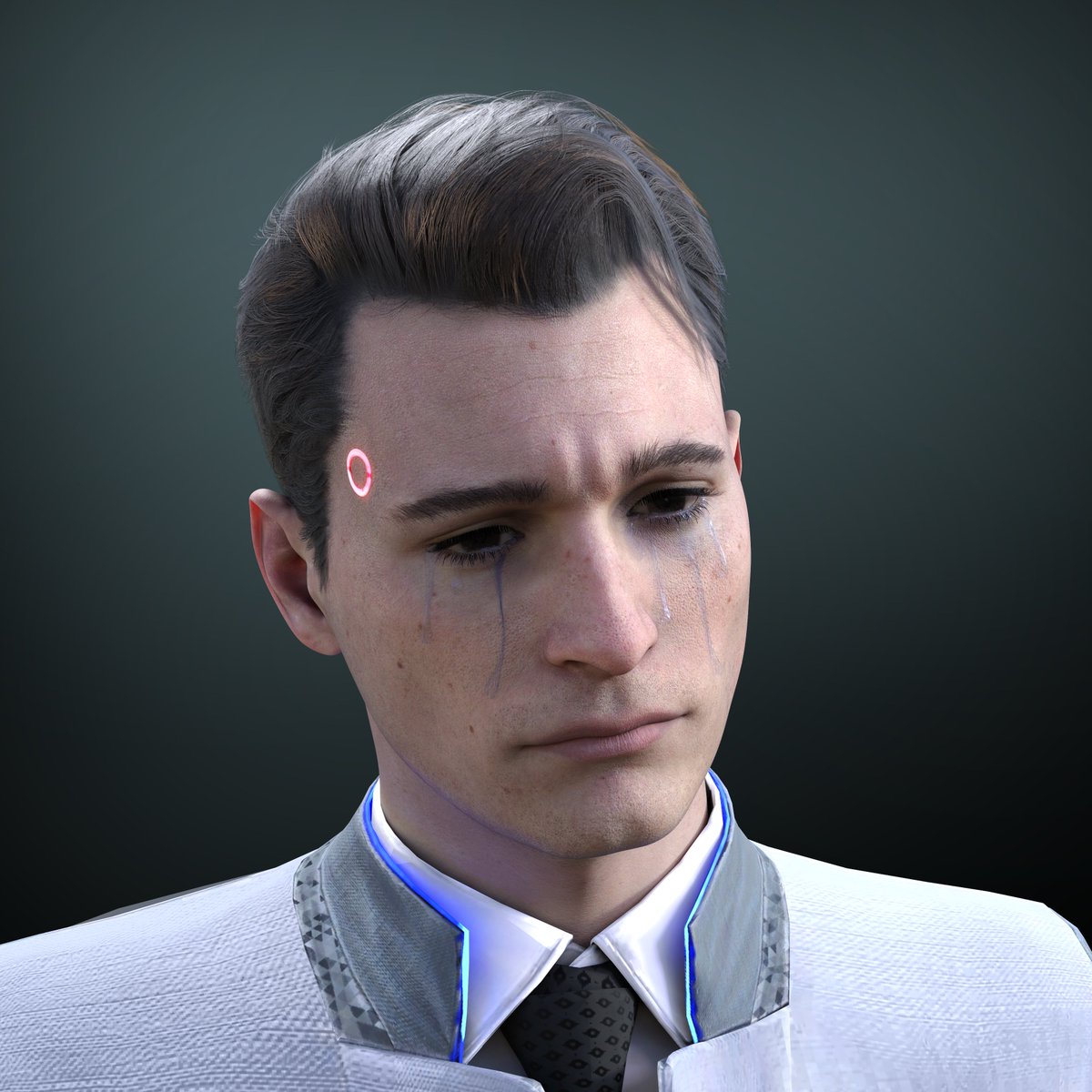 Connor crying thirium diluted tears, because I felt like it ^^'

#DetroitBecomeHuman #dbh
#dbhconnor #RK800 #3dart #3drender