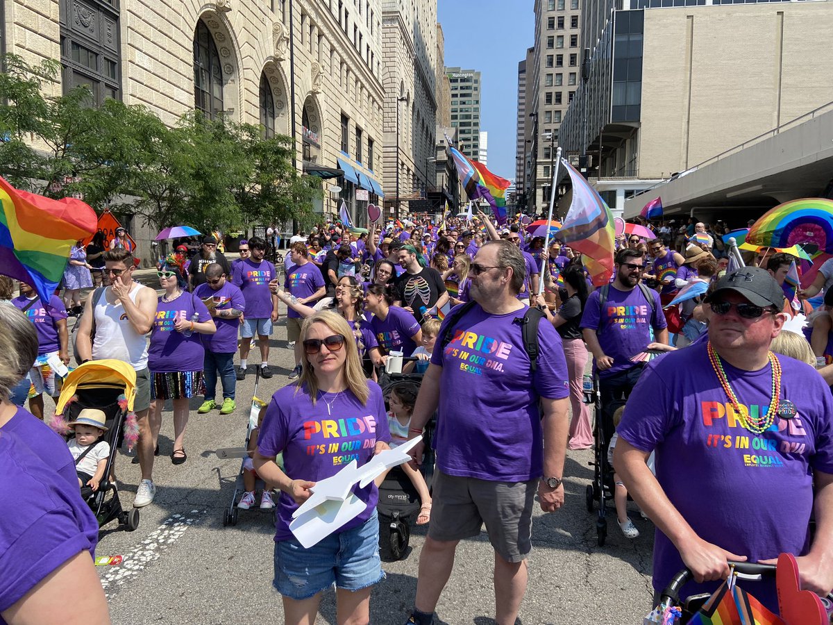 Hooray for <a href="/CincyChildrens/">Cincinnati Children's</a> - proud to walk side-by-side today with my wonderful colleagues at Cincinnati Children’s in the Cincinnati Pride Parade. We are committed to serving and protecting all children and their families. 🏳️‍🌈🏳️‍⚧️💜