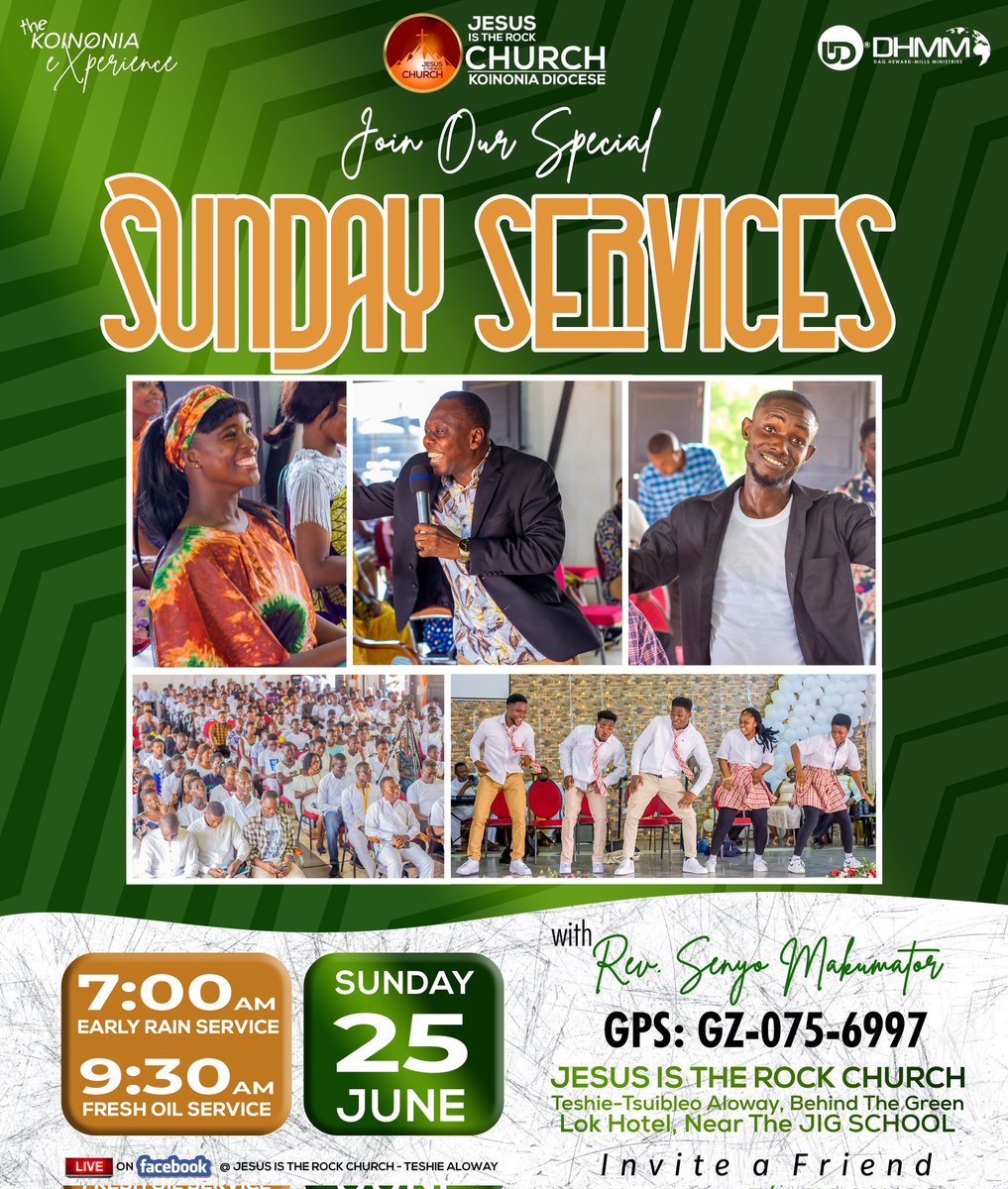 RevSenyoM_dhmm's tweet photo. This Sunday is special and for special people like you, yes you and you... Come for a special treat... Jesus is Calling  #TrendySunday #koinonia #jitrc #sunday #church #dhmm #Jesus https://t.co/pGiVI7MmY1