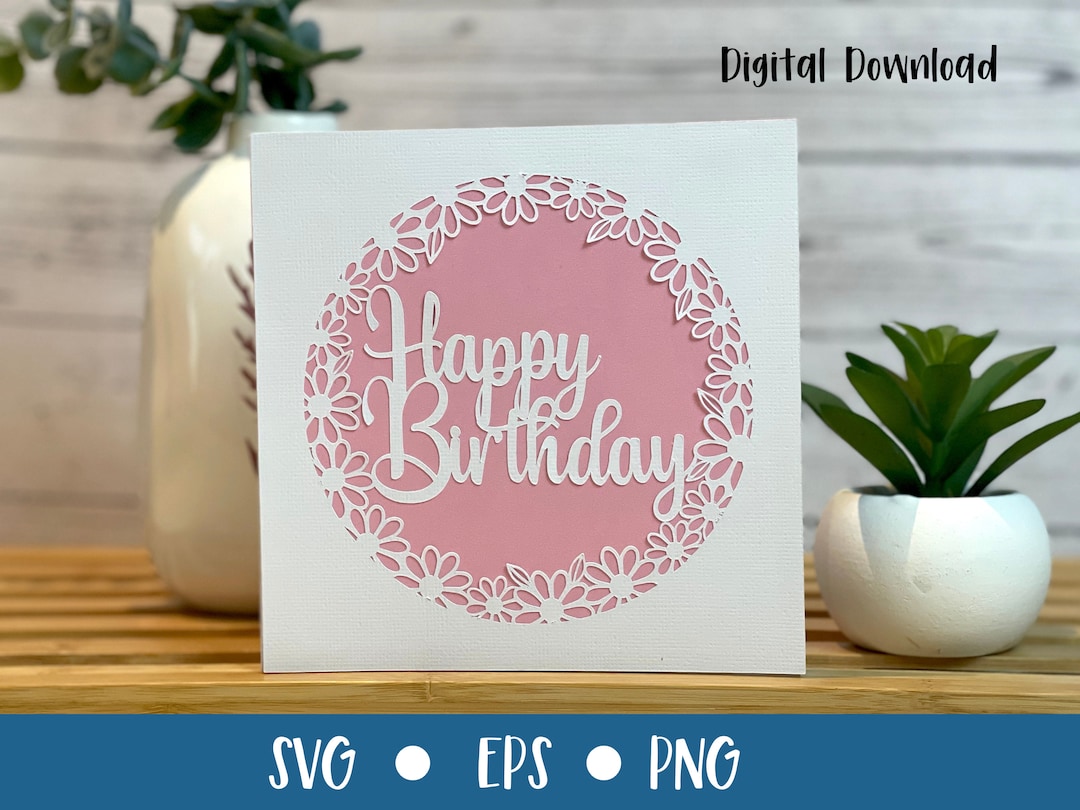 Happy Birthday Card SVG  Birthday Celebrations  Anniversary - Etsy Australia buff.ly/3PBRYh4 #birthdaycard #svg #happybirthday #svgbirthdaycard #cricut #diycard #papercraft #cardmaking #crafting #flowers #diybirthday #svgforcricut
