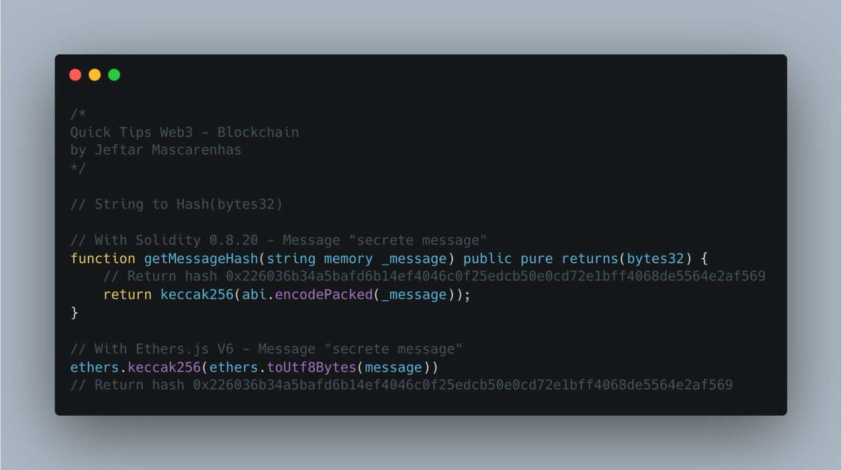 nftchoose's tweet photo. Quick Tips Solidity #01
#bolhadev #Blockchain #solidity #web3 #dApps https://t.co/kbLwBkvt7e