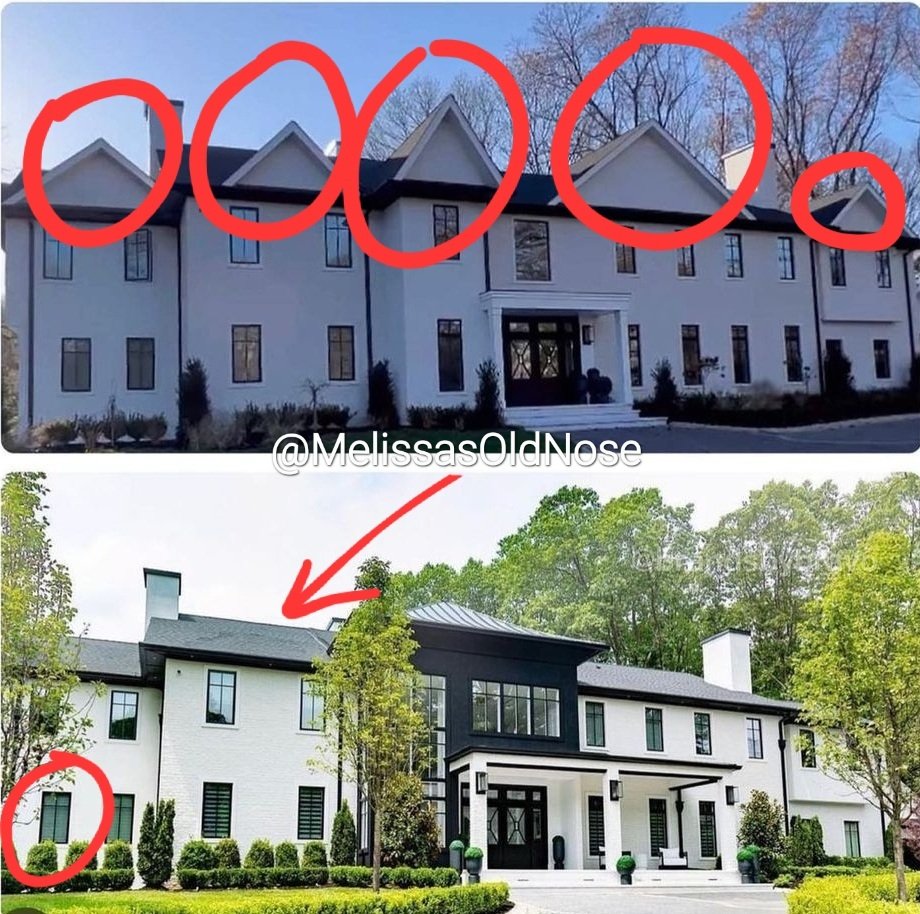 Why spend money on these peaks only to remove them? Why rush a build? Why not have the new architect fix the uneven window or the roof?  Why move in and out of so many rentals? What happened to the house you were building in S6. Nothing makes sense 🥴 #RHONJ