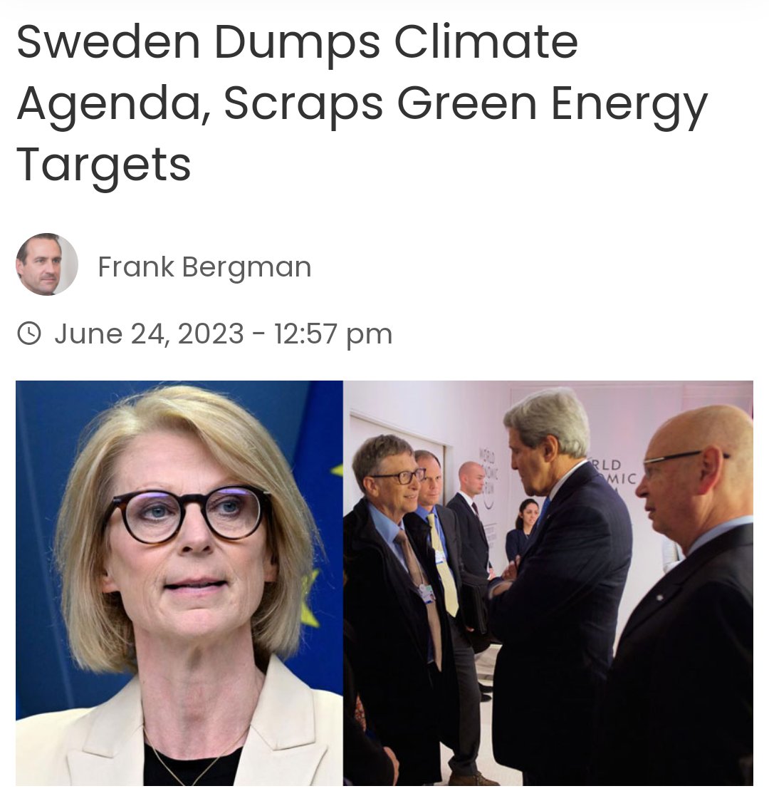 Sweden has just dealt a severe blow to the globalist climate agenda by scraping its green energy targets

In a statement announcing the new policy in the Swedish Parliament, Finance Minister Elisabeth Svantesson warned that the Scandinavian nation needs “a stable energy system.”