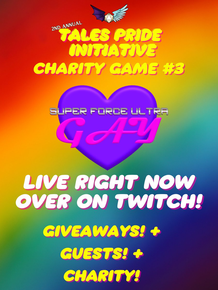 LAST STREAM! 

The Glam Clam! #Glitterhearts TTRPG is live NOW!

 GIVEAWAYS + GUESTS!  

WATCH HERE: twitch.tv/tales_of_initi…… 

Donate here towards the Trevor Project!: tiltify.com/@talesofinitia…… 

RETWEET for an extra giveaway entry!  #ttrpg #Pride2023 #charity

<a href="/TrevorProject/">The Trevor Project</a>