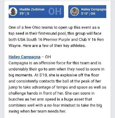 Hailey Campagna (@hailey_camp26) on Twitter photo Thank you so much <a href="/PrepDig/">Prep Dig π</a> for the write up! Pumped for <a href="/AAUVolleyball/">AAU Volleyball</a> !! Letβs go! <a href="/EliteVBTC/">Elite Volleyball</a> Thank you so much <a href="/PrepDig/">Prep Dig π</a> for the write up! Pumped for <a href="/AAUVolleyball/">AAU Volleyball</a> !! Letβs go! <a href="/EliteVBTC/">Elite Volleyball</a>