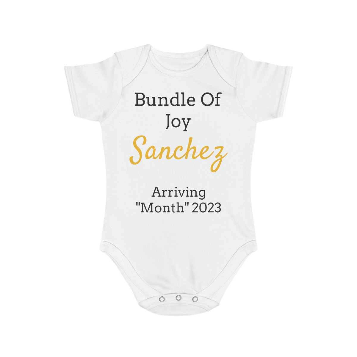 Excited to share the latest addition to my #etsy shop: Bundle of Joy arriving 2023 Short Sleeve Baby Bodysuit etsy.me/3PuFpEp #gold #clear #organiccotton #1stbirthday #mothersday #giftforher #customshirt #valentinegift #valentinesgiftsher