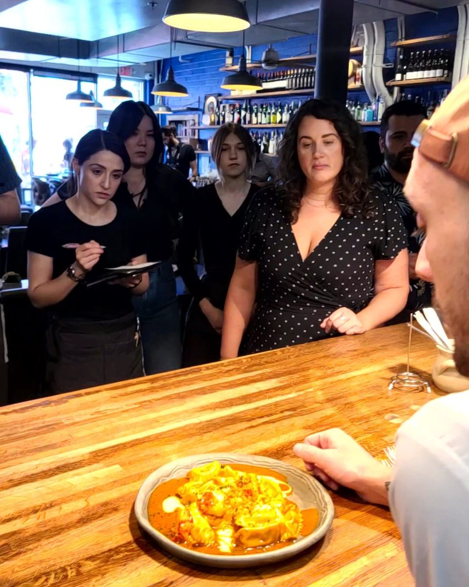 LvEsthers's tweet photo. Chef Dylan introducing our new bacon and lobster agnolotti
If you’re joining us this weekend, try it and let us know what you think!
#lobster #newmenu #pasta #summertime #estherskitchen #lasvegas #artsdistrict #lvlocals #bestoflasvegas #italian https://t.co/oV9D7Rqz0Y