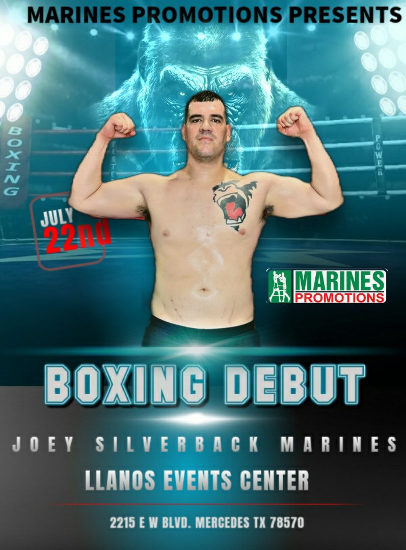 July 22nd! Making my Pro Debut! Call/Text me at 956-463-3134 for tickets! $25, $40 &amp; $80 🔥🥊🔥