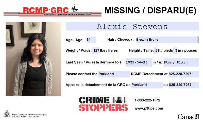 #Missing: Alexis Stevens, 14, #Parkland