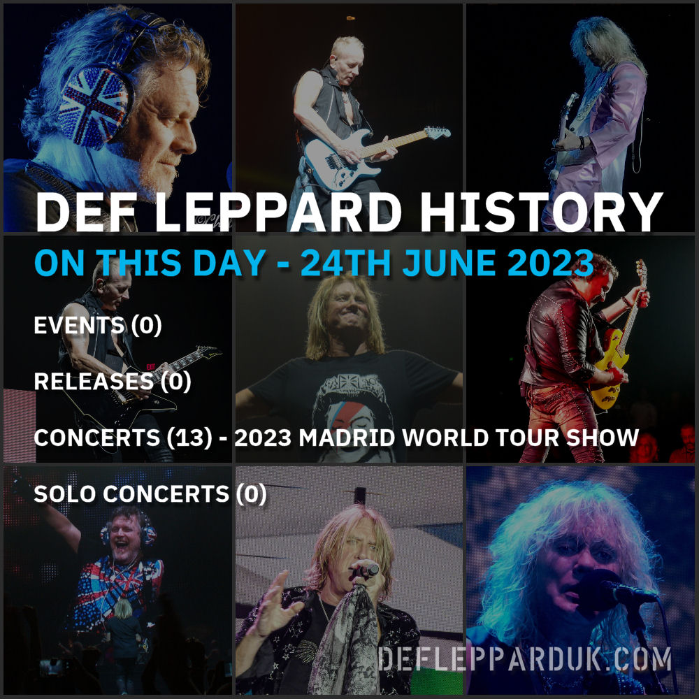 On This Day In #DEFLEPPARD History - 24th June #hysteria #adrenalize #rockofages #theworldtour #thestadiumtour #dltourhistory #onthisday

On This Day in Def Leppard History - 24th June, the following concerts and events took place.

deflepparduk.com/on-this-day-24…